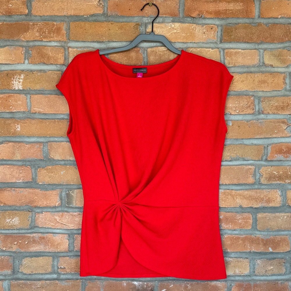 Vince Camuto Vibrant Red Twist Blouse